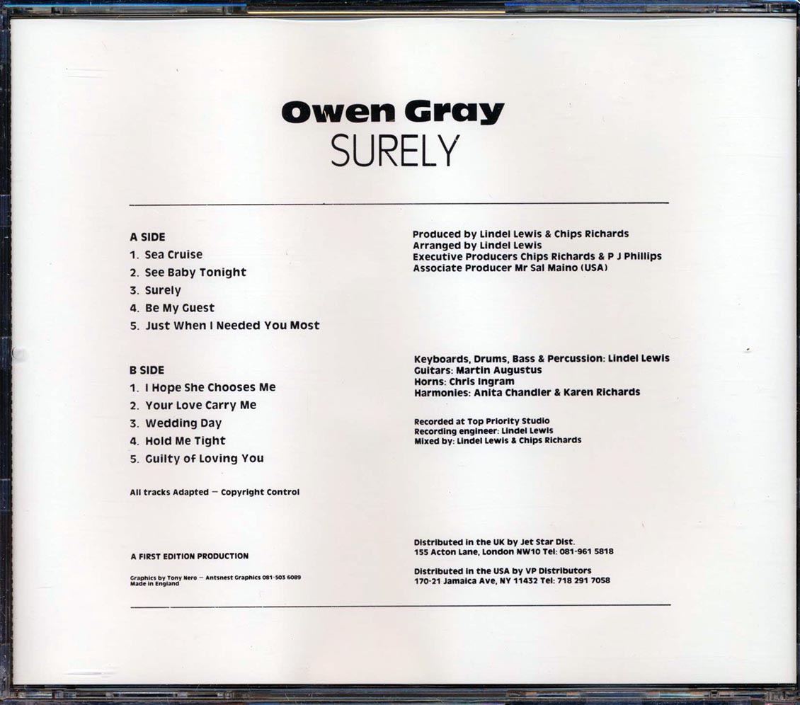 Owen Gray - Surely [New CD]