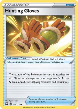 Hunting Gloves 142/172 - SWSH09 Brilliant Stars Reverse Holofoil