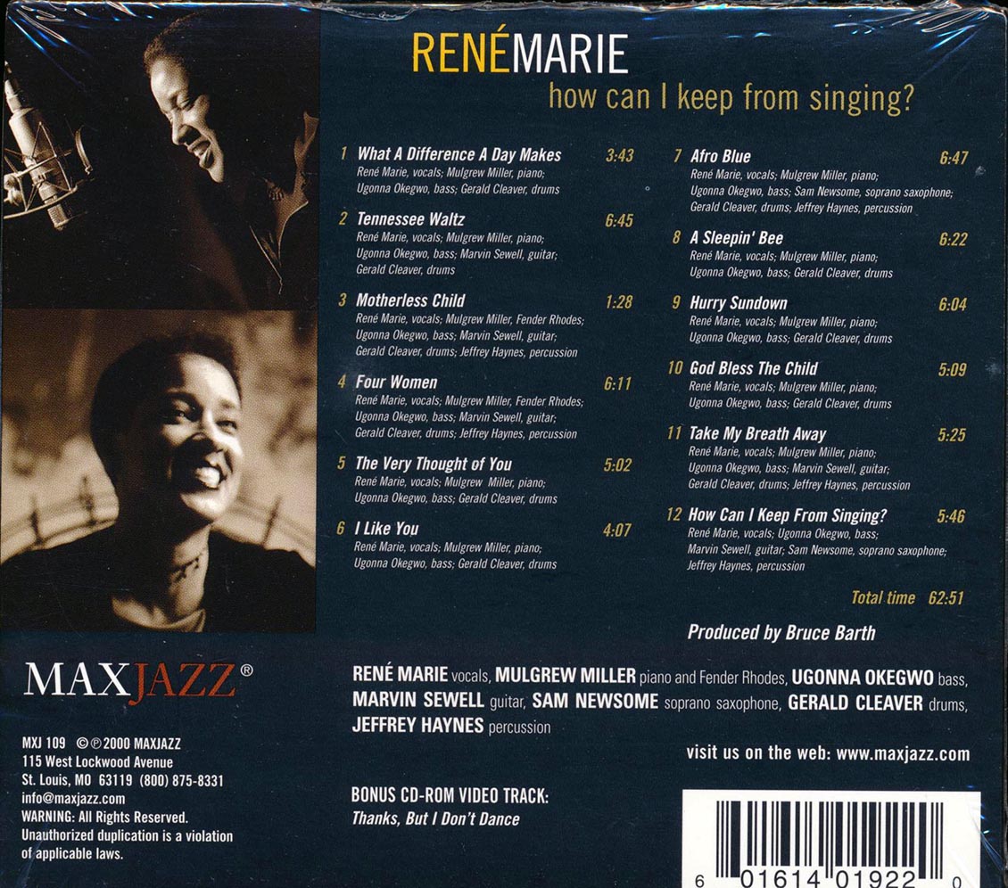 Rene Marie - How Can I Keep From Singing? (deluxe 3-fold digipak) [New CD]