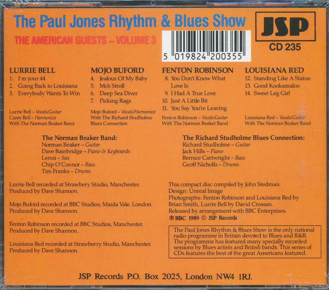 Lurrie Bell, Mojo Buford, Fenton Robinson, Lousiana Red - The Paul Jones Rhythm & Blues Show: The American Guests, Volume 3 [New CD]