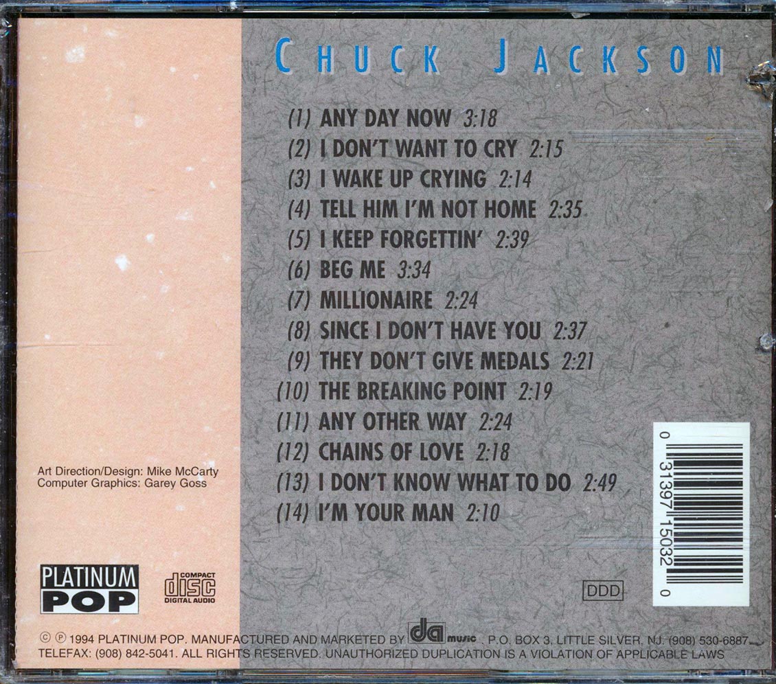 Chuck Jackson - Platinum Pop Best Of Series Presents Chuck Jackson [New CD]