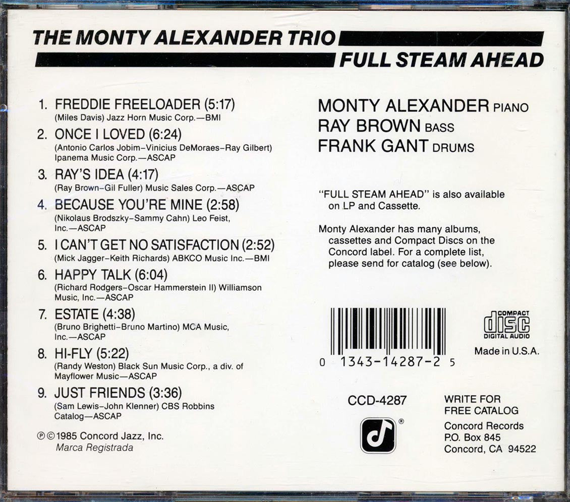 Monty Alexander Trio - Full Steam Ahead [New CD]