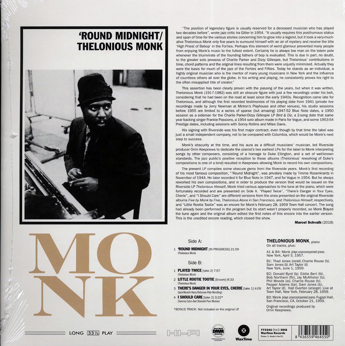 Thelonious Monk - Round Midnight (+bonus track) (ltd. ed.) (180g) (remastered) [New Vinyl Record LP]
