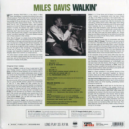 Miles Davis - Walkin' (+bonus track) (ltd. ed.) (180g) [New Vinyl Record LP]