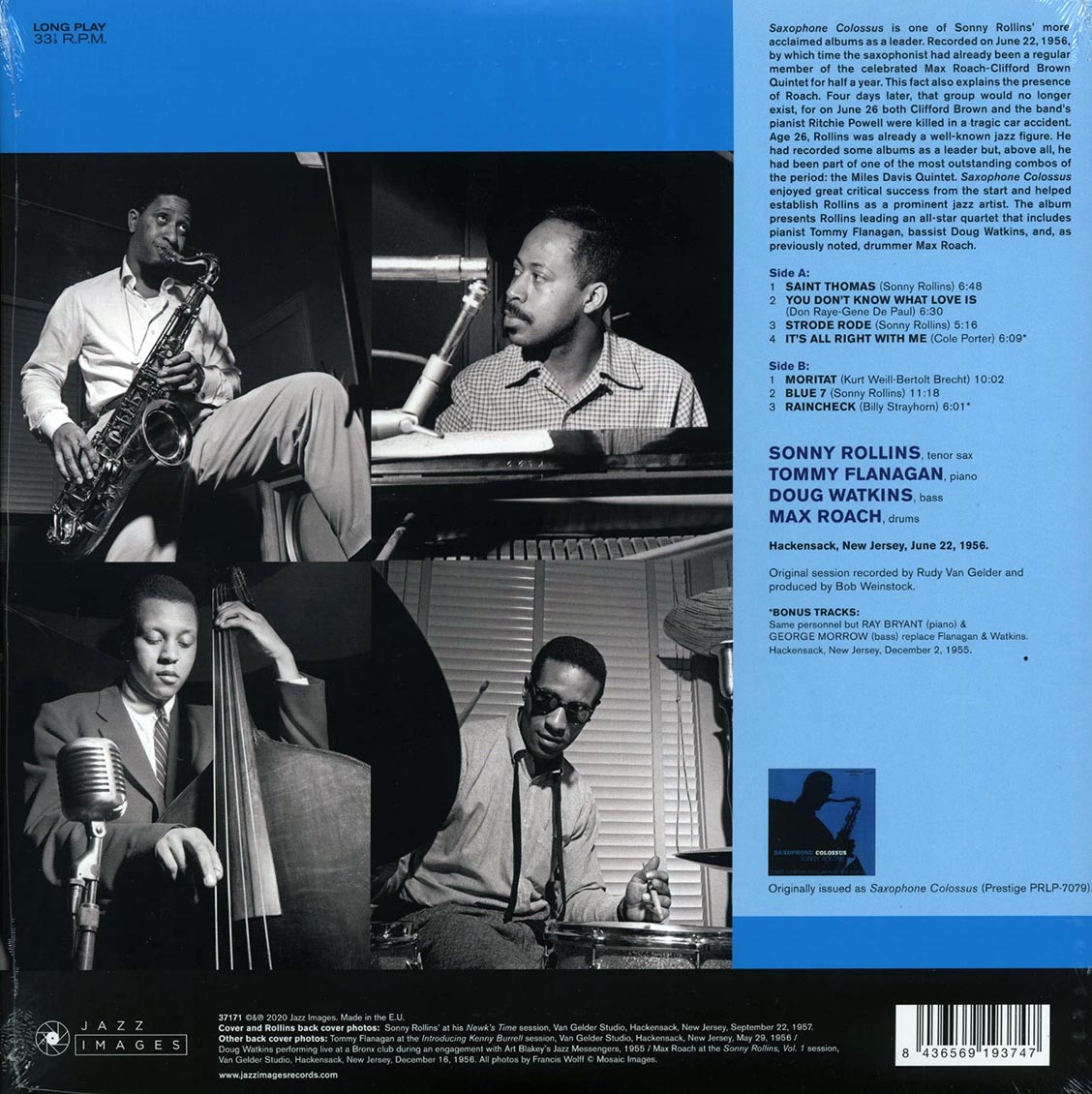 Sonny Rollins - Saxophone Colossus (+2 bonus tracks) (ltd. ed.) (180g) [B] [New Vinyl Record LP]