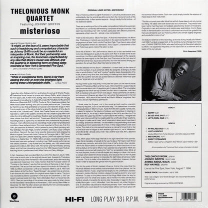 Thelonious Monk Quintet - Misterioso (+bonus track) (DMM) (ltd. ed.) (180g) (High-Def VV) (remastered) [New Vinyl Record LP]