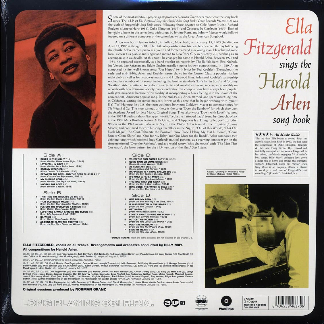 Ella Fitzgerald - Sings The Harold Arlen Song Book (26 tracks) (+2 bonus tracks) (DMM) (ltd. ed.) (2xLP) (180g) (High-Def VV) (remastered) [New Vinyl Record LP]