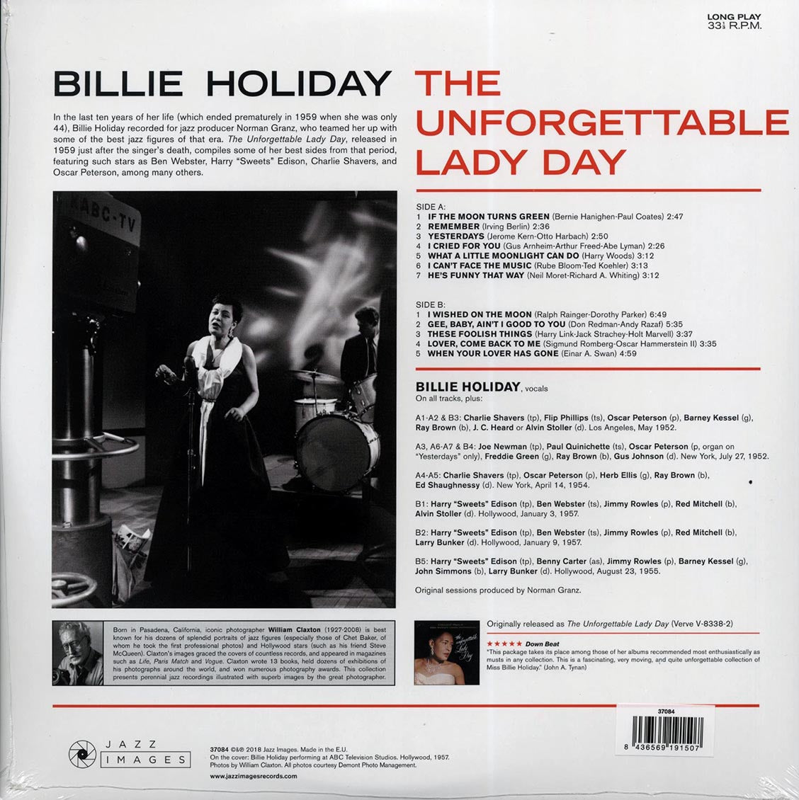 Billie Holiday - The Unforgettable Lady Day (ltd. ed.) (180g) (High-Def VV) [New Vinyl Record LP]
