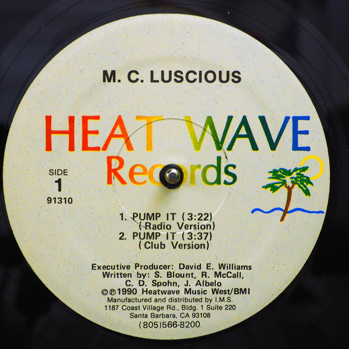 MC Luscious - Pump It (Radio Version); MC Luscious - Pump It (Club Version)  /  MC Luscious - Pump It (Instrumental); MC Luscious - Pump It (Bonus Beats) (orig. press) [New] [New Vinyl 12" Single"]