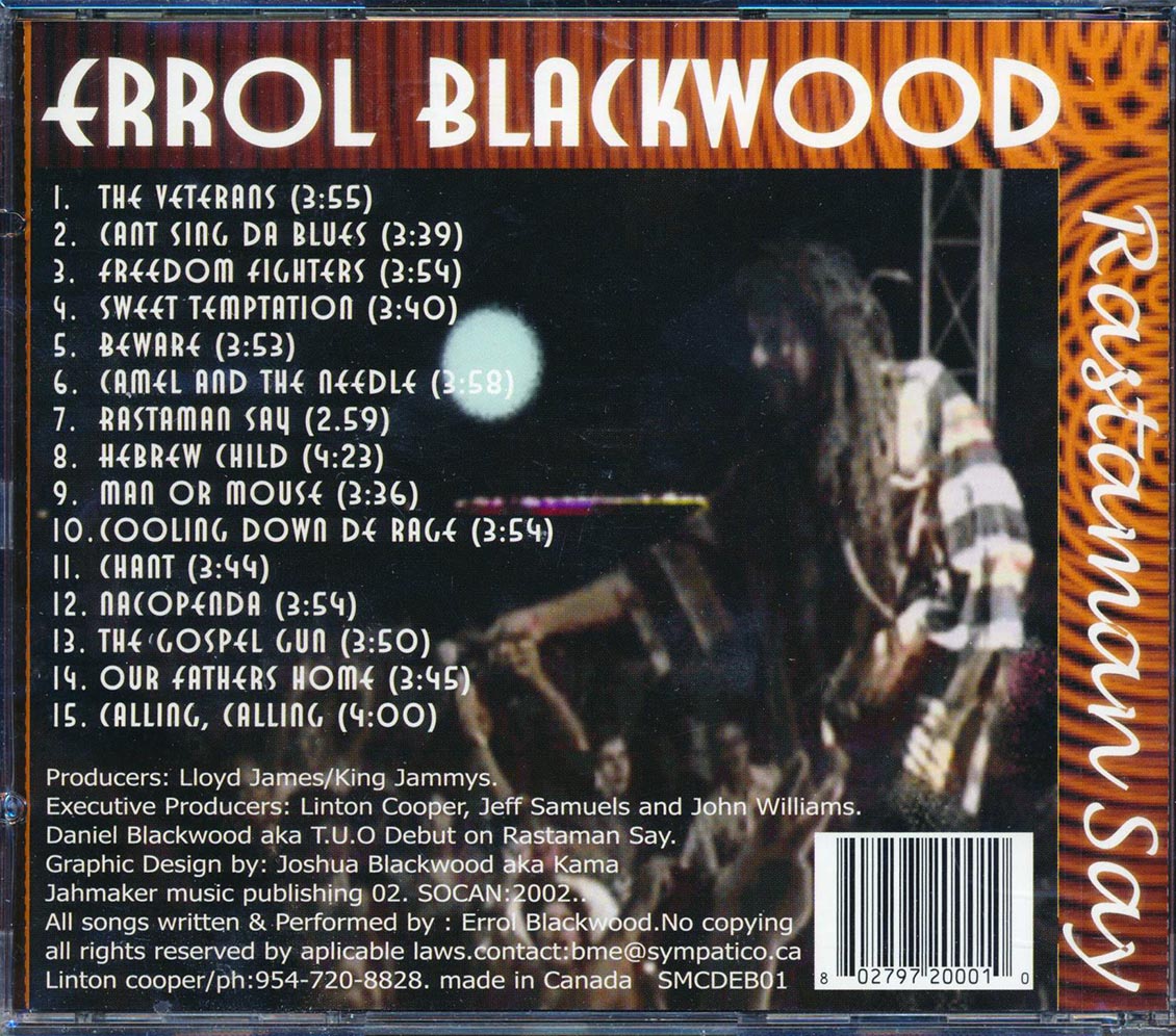 Errol Blackwood - Rastaman Say [New CD]