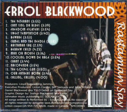 Errol Blackwood - Rastaman Say [New CD]