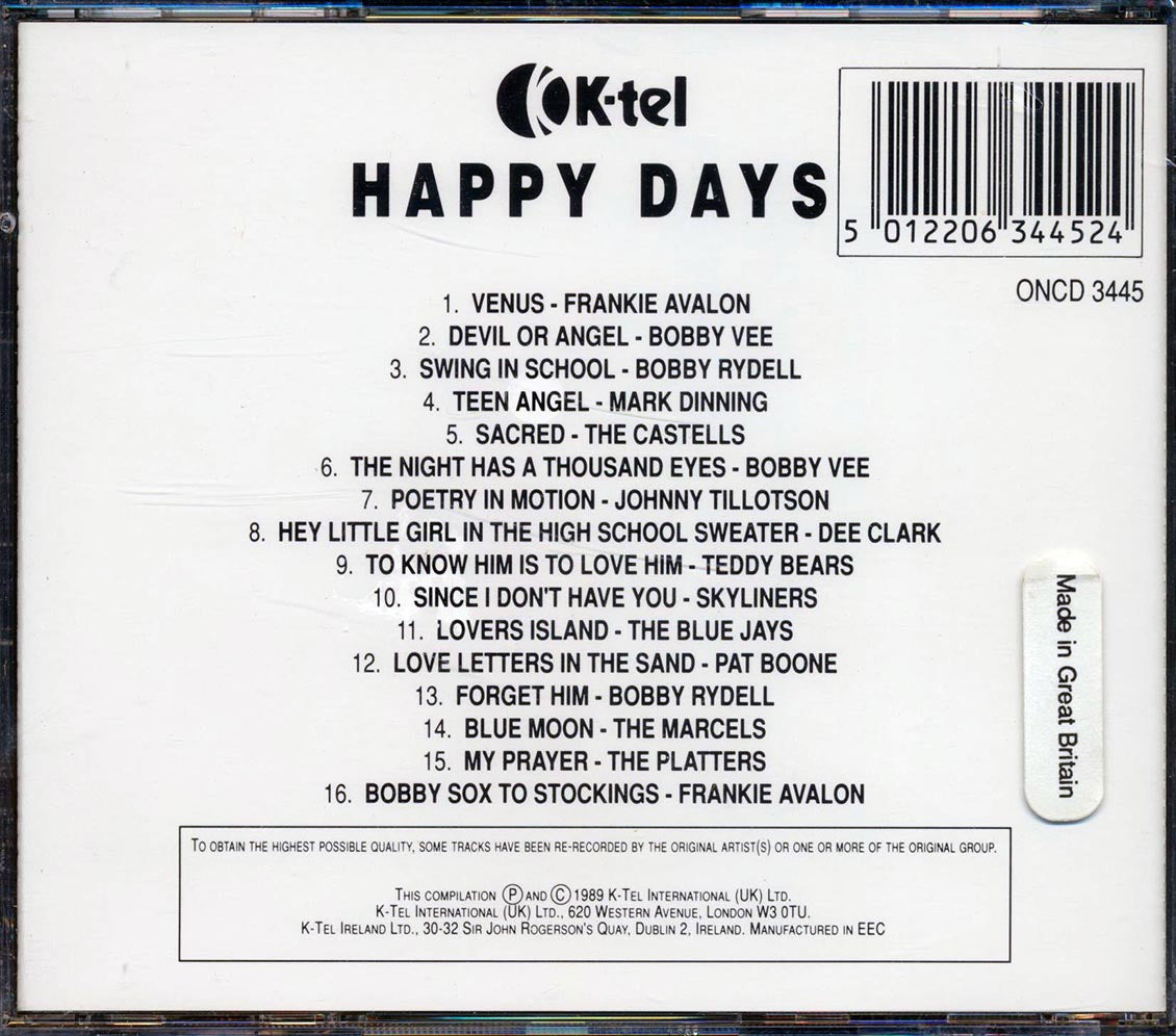 Frankie Avalon, Pat Boone, The Platters, Etc. - Happy Days [New CD]