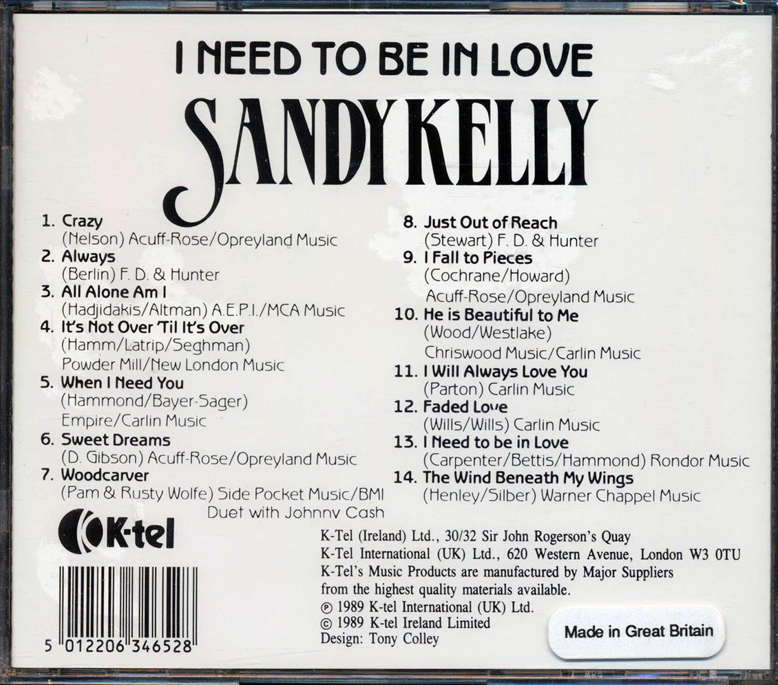 Sandy Kelly - I Need To Be In Love [New CD]