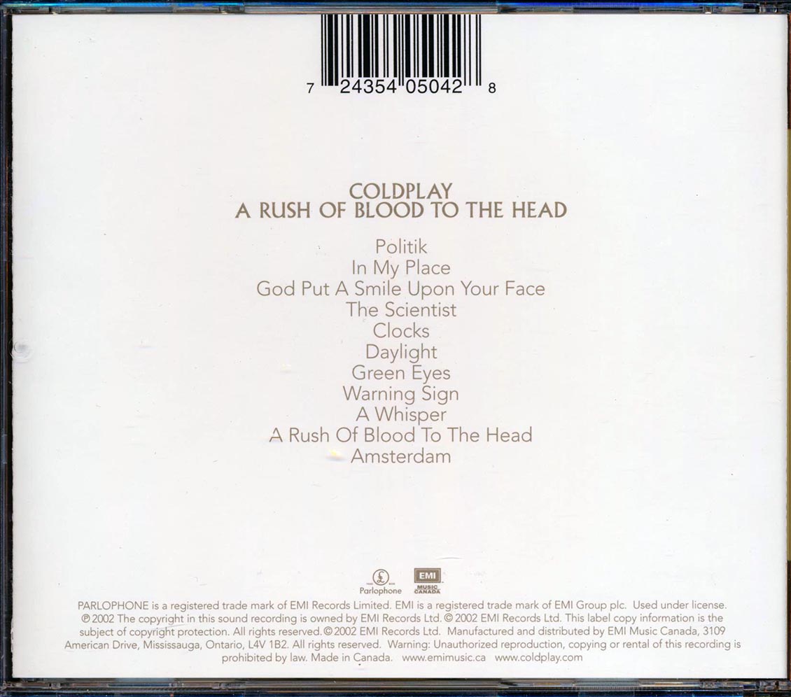 Coldplay - A Rush Of Blood To The Head [New CD]