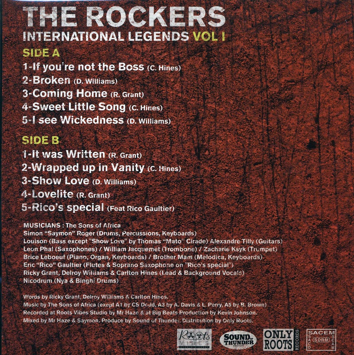 Delroy Williams, Carlton Tetrack Hines, Ricky Grant - The Rockers International Legends Showcase Volume 1 [New Vinyl LP]