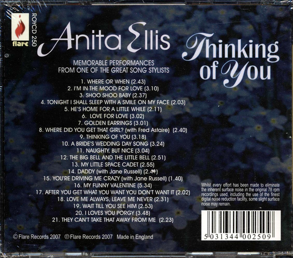 Anita Ellis - Thinking Of You (21 tracks) [New CD]