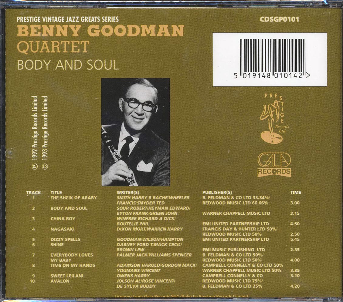 Benny Goodman Quartet - Body And Soul [New CD]