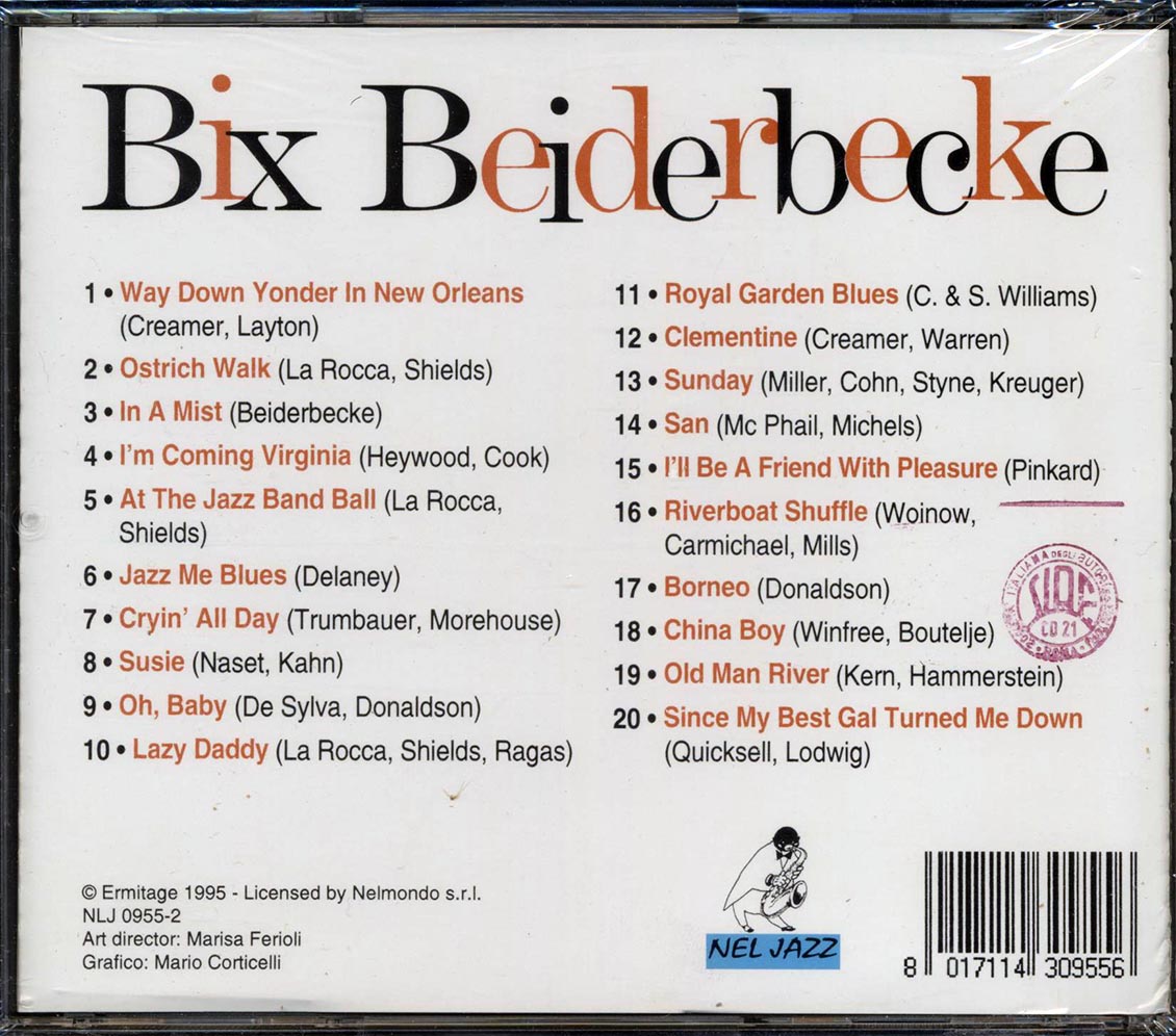 Bix Beiderbecke - Bix Beiderbecke (20 tracks) [New CD]