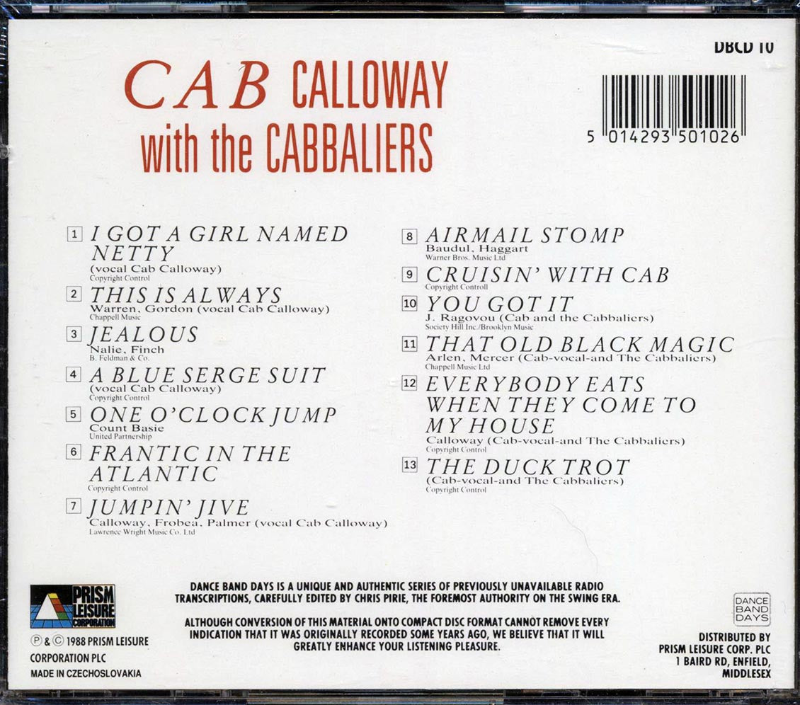 Cab Calloway & Orchestra, The Cabbaliers - Frantic In The Atlantic [New CD]