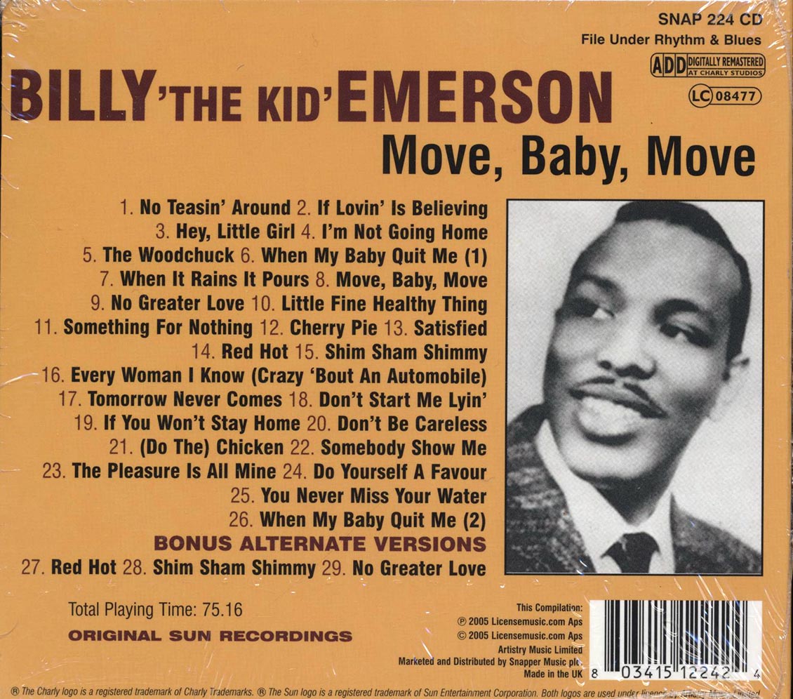 Billy The Kid Emerson - Move, Baby, Move (29 tracks) [New CD]