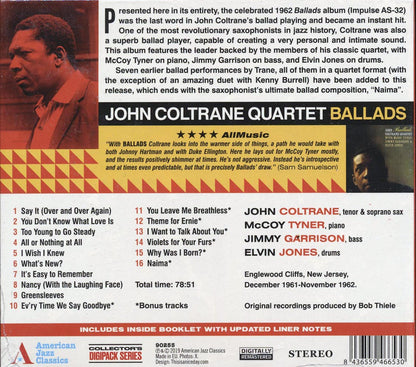 John Coltrane Quartet, McCoy Tyner, Jimmy Garrison, Elvin Jones - Ballads [New CD]