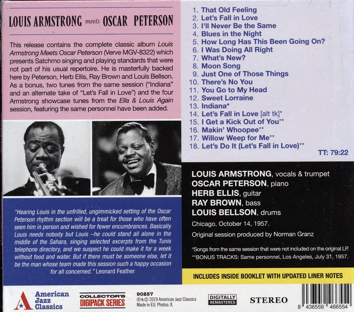 Louis Armstrong, Oscar Peterson - Louis Armstrong Meets Oscar Peterson [New CD]