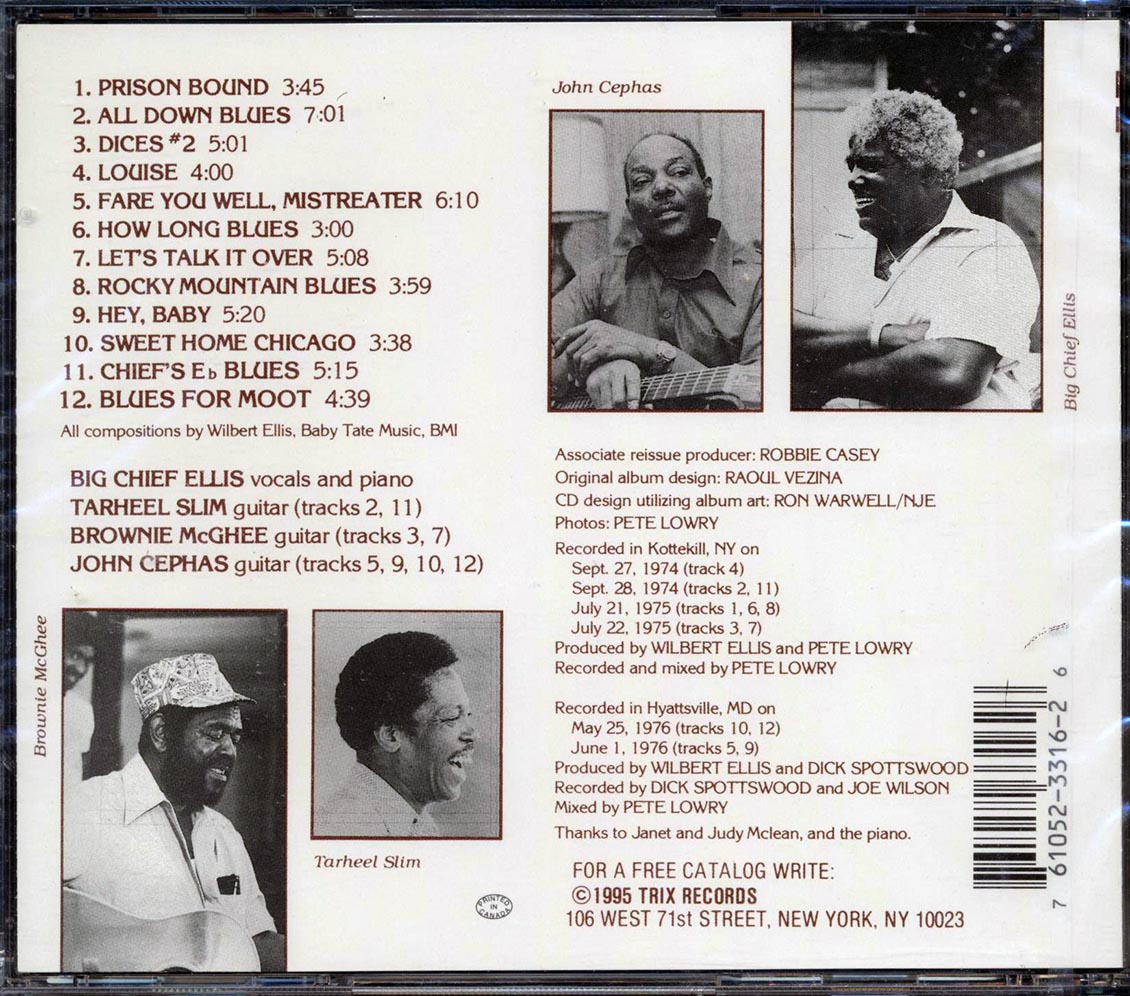Big Chief Ellis, Tarheel Slim, Brownie McGhee, John Cephas - Big Chief Ellis [New CD]