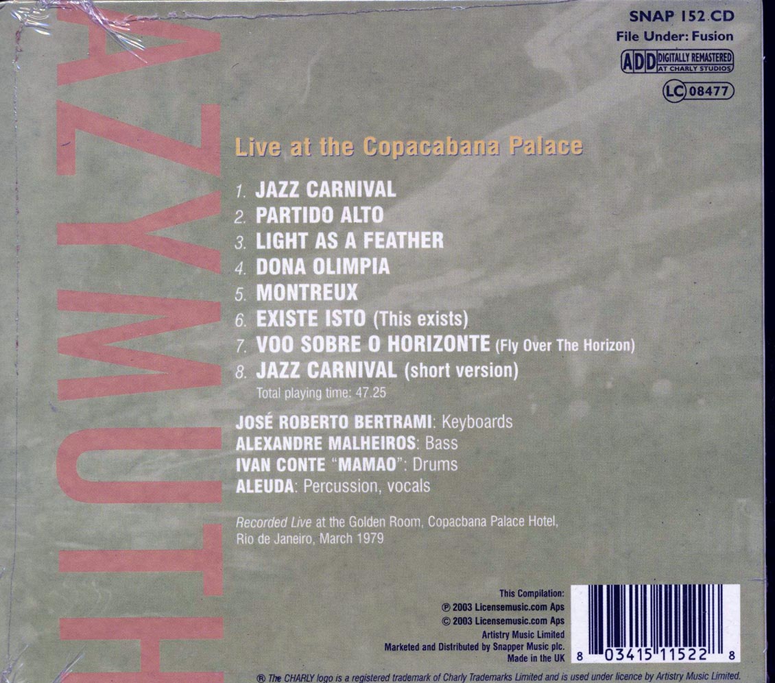 Azymuth - Live At The Copacabana Palace [New CD]