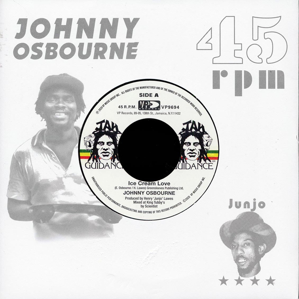 Johnny Osbourne - Ice Cream Love  /  The Roots Radics - Extra Time One [New Vinyl Record 7" Single]