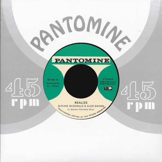 Ritchie McDonald, Glen Brown - Realize  /  Tommy McCook - Determination Skank (rhythm: "Sylford Walker - Give Thanks & Praise To Jah Jah") [New Vinyl Record 7" Single]