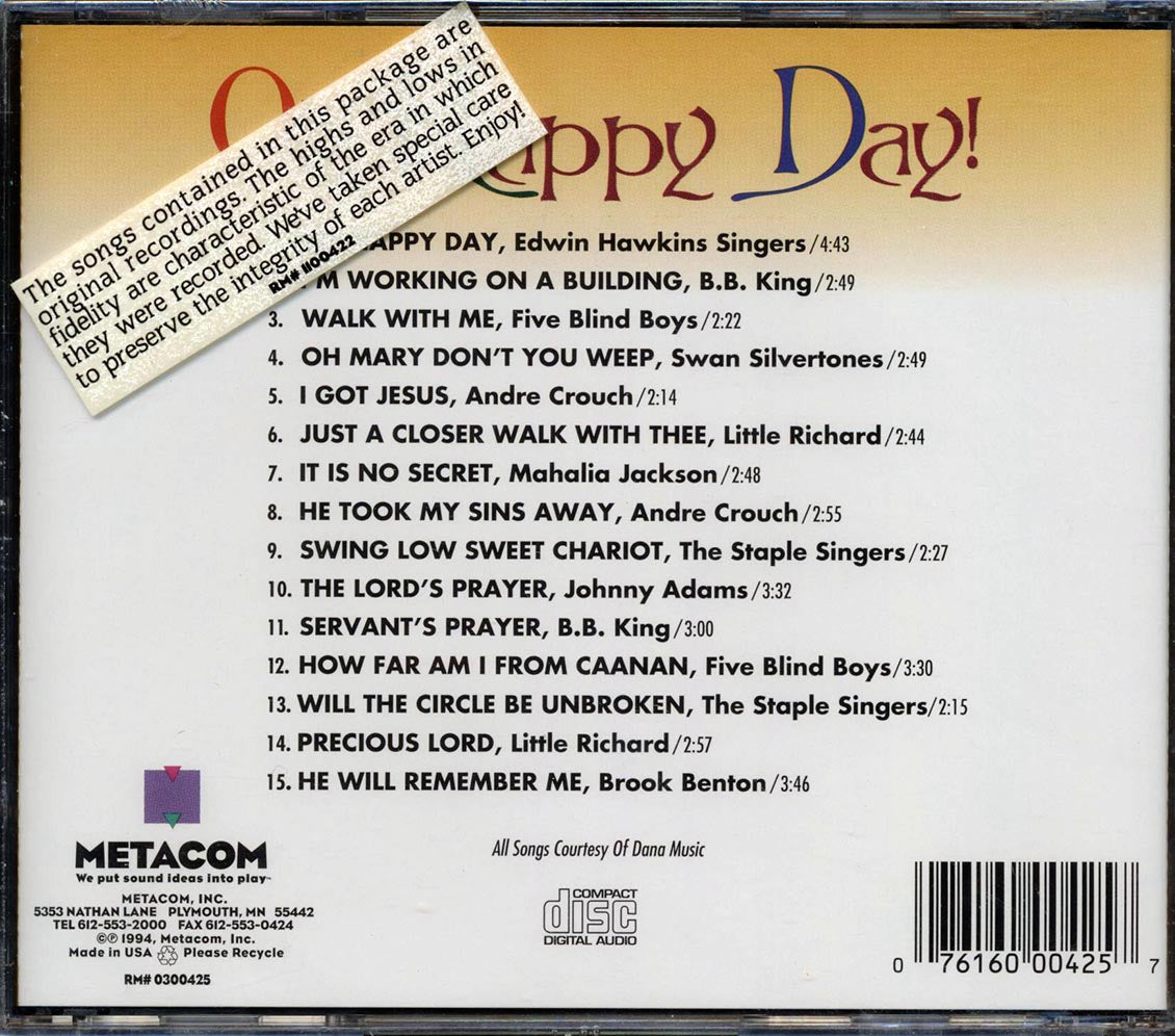 BB King, Andre Crouch, Little Richard, Etc. - Oh Happy Day [New CD]
