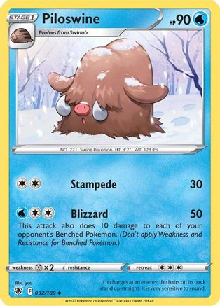 Piloswine 032/189 - SWSH10 Astral Radiance Reverse Holofoil