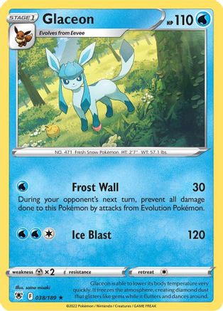 Glaceon 038/189 - SWSH10 Astral Radiance Reverse Holofoil