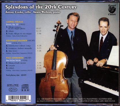Antony Cooke, Armin Watkins - Splendors Of The 20th Century [New CD]