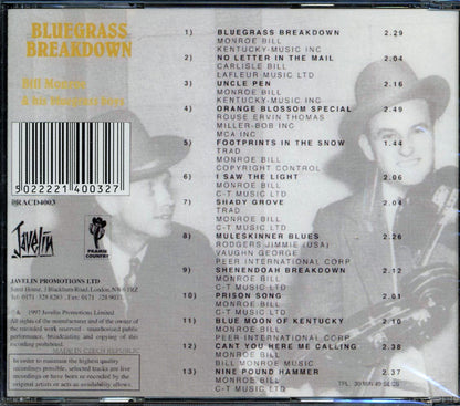 Bill Monroe & His Bluegrass Boys - Blue Grass Breakdown [New CD]