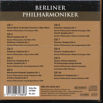 Berliner Philharmoniker - Karajan; Furtwangler; Bohm; Celibidache; Knappertsbusch; Kleiber; Jochum; Lehmann (10xCD) (box set) [New CD]
