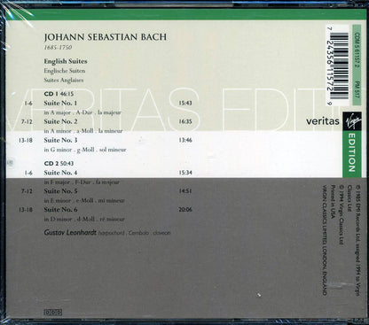 Bach, Gustav Leonhardt - 6 English Suites (2xCD) [New CD]