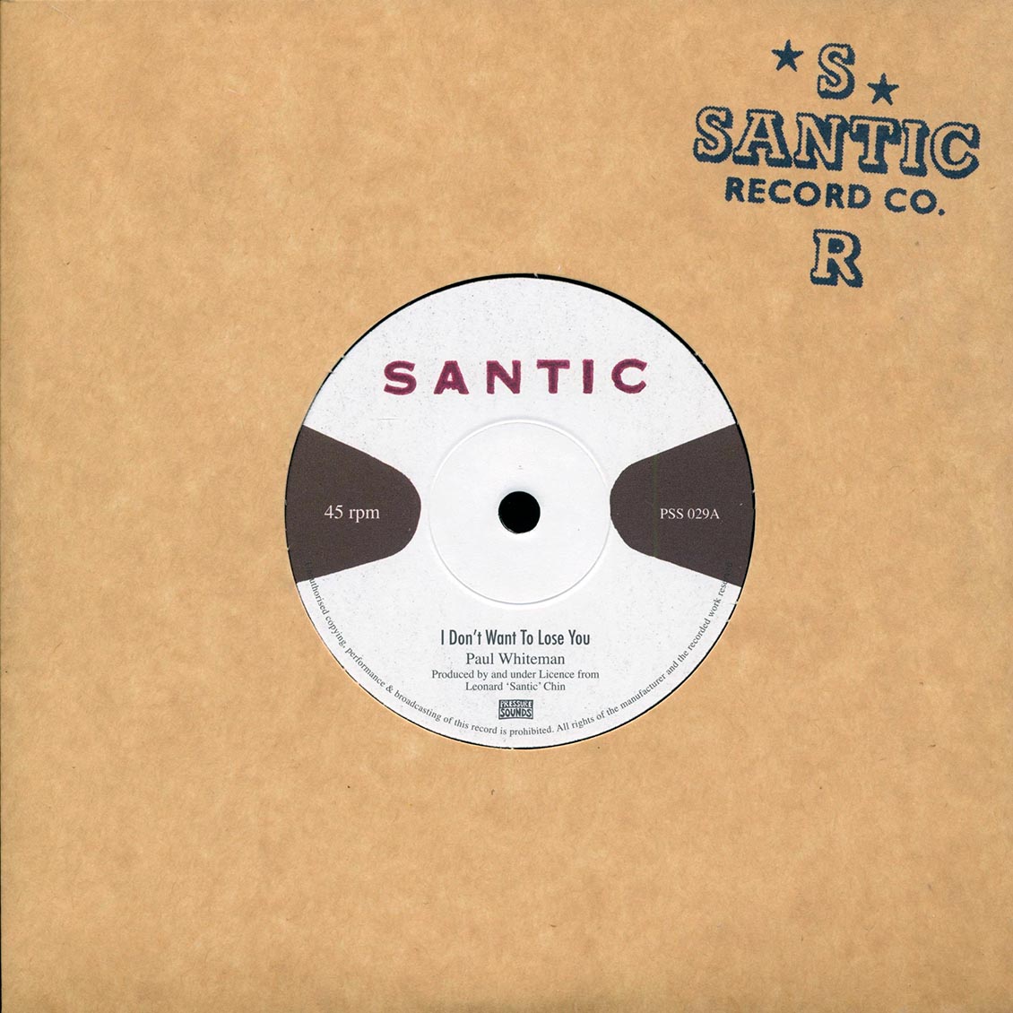 Paul Whiteman - I Don't Want To Lose You  /  King Tubby, Santic All Stars - Santic Meets King Tubby [New Vinyl 7"]