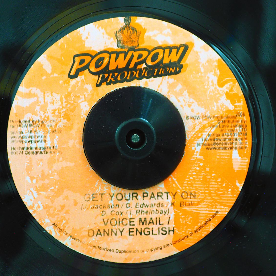 Voice Mail, Danny English - Get Your Party On  /  Chico - JOB (rhythm: "Get Your Party On") [New Vinyl Record 7" Single]