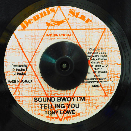 Tony Lowe - Sound Bwoy I'm Telling You  /  Version (rhythm: "China Town") [New] [New Vinyl 7"]