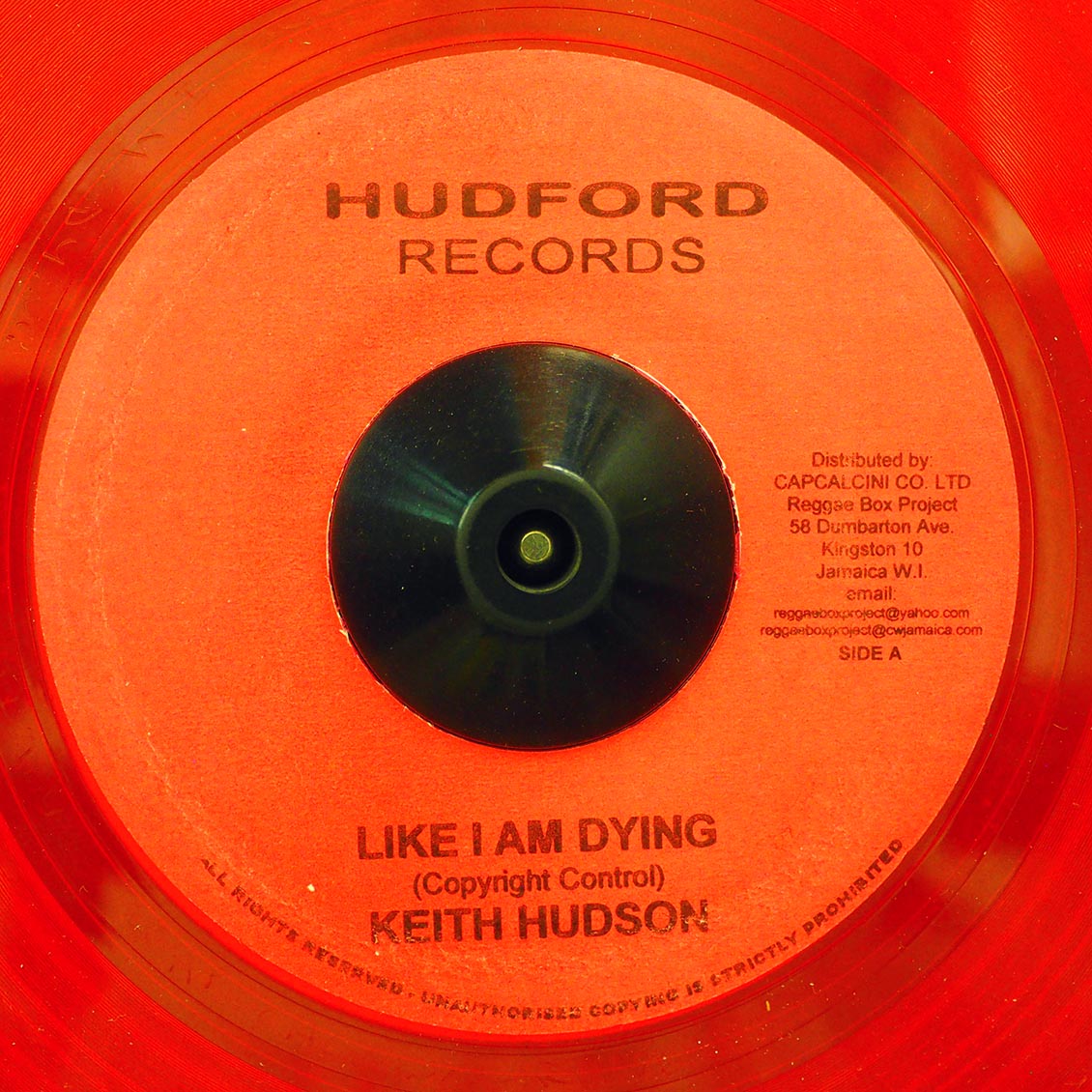 Keith Hudson - Like I Am Dying  /  Chuckles - Melody Maker Version 2 (orange vinyl) [New] [New Vinyl 7"]