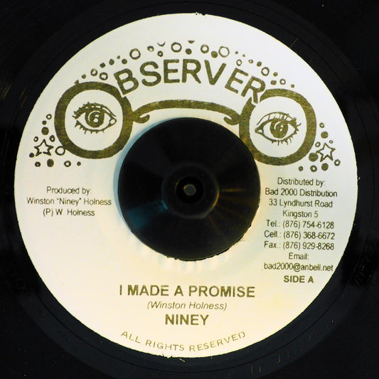Niney - I Made A Promise  /  Version (rhythm: "Duppy Conqueror") [New] [New Vinyl 7"]
