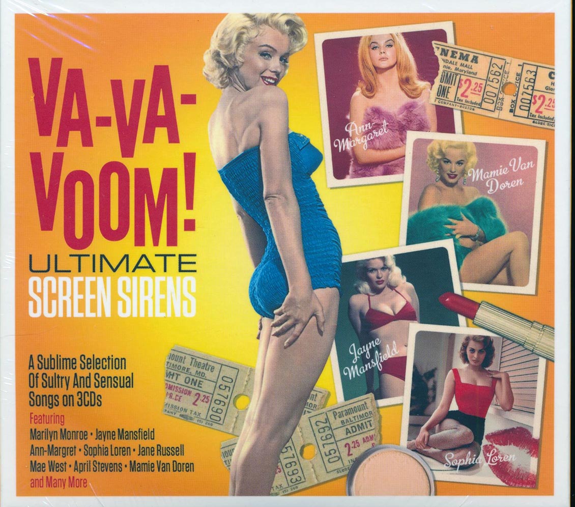 Marilyn Monroe, Jayne Mansfield, Ann Margret, Jane Russell, Sophia Loren, Mae West, Etc. - Va-Va-Voom! Ultimate Screen Sirens (60 tracks) (3xCD) (deluxe 4-fold digipak) [New CD]
