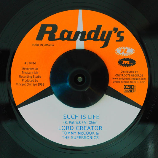 Lord Creator, Tommy McCook & The Supersonics - Such Is Life  /  Lord Creator - Come Down 68 [New Vinyl Record 7" Single]