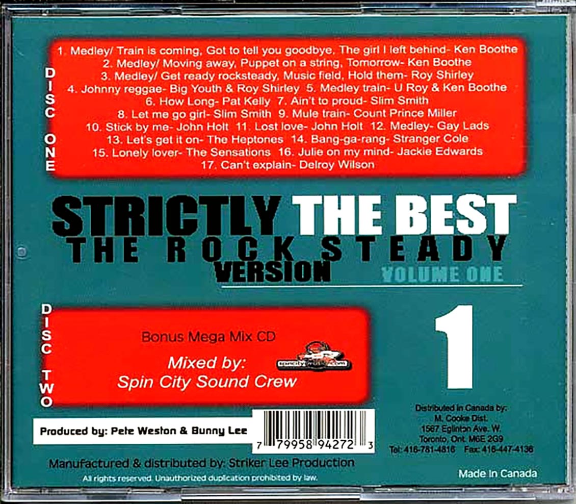 U Roy, Ken Boothe, Slim Smith, Etc. - Strictly The Best: The Rock Steady Version Volume 1 (2xCD) [New CD]