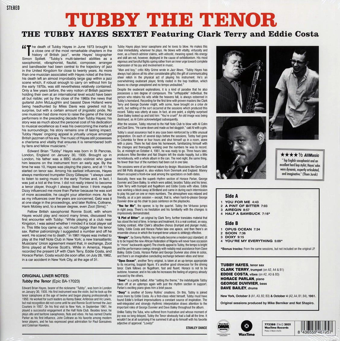Tubby Hayes Sextet - Tubby The Tenor (+2 bonus tracks) (DMM) (ltd. ed.) (180g) [New Vinyl Record LP]