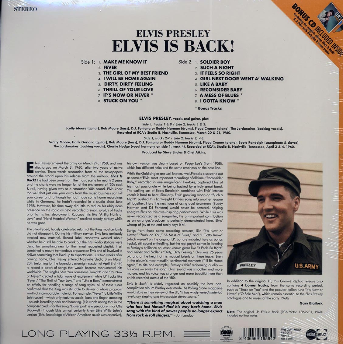 Elvis Presley - Elvis Is Back! (+ 9 bonus tracks) (DMM) (ltd. ed.) (incl. CD) [New Vinyl Record LP]