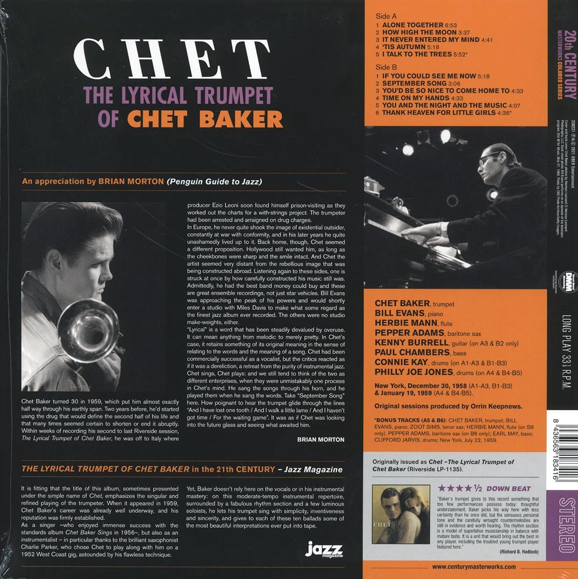 Chet Baker - The Lyrical Trumpet Of Chet Baker (+2 bonus tracks) (ltd. ed.) (180g) (orange vinyl) [New Vinyl LP]