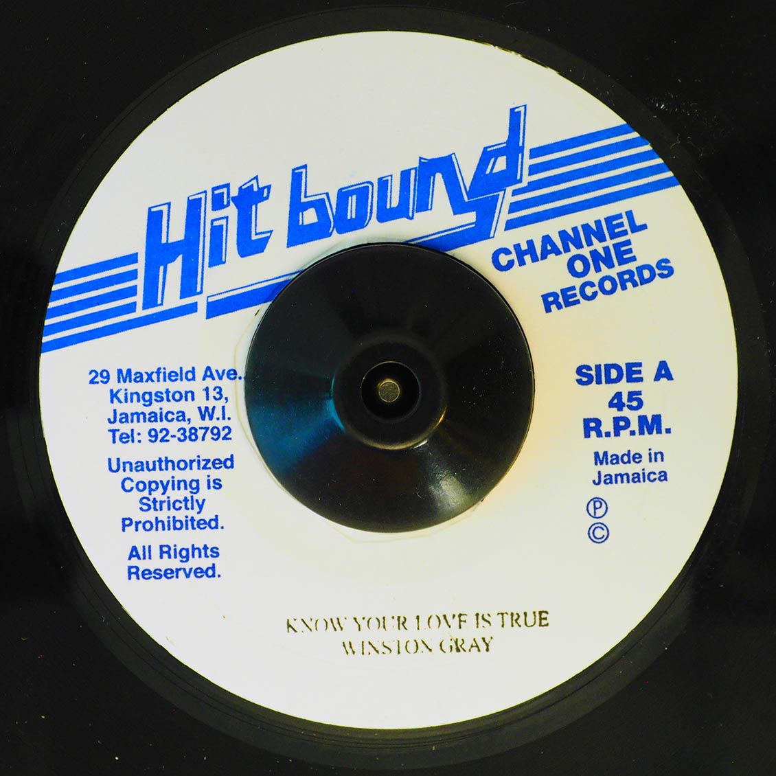 Winston Gray - Know Your Love Is True  /  The Roots Radics - Version [New] [New Vinyl 7"]