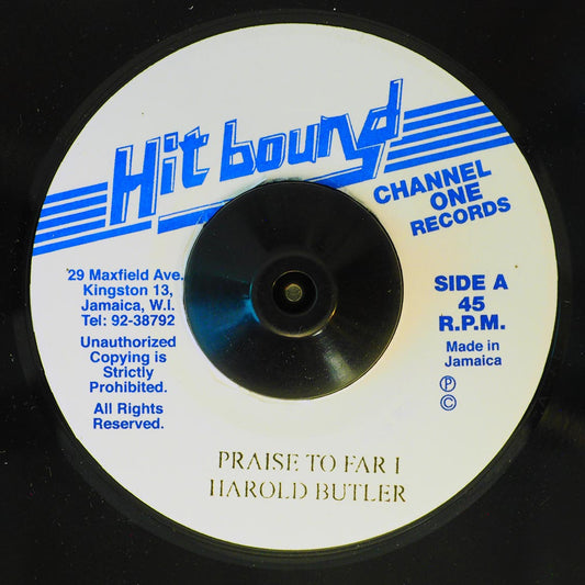 Harold Butler - Praise To Far I  /  Version [New Vinyl 7"]